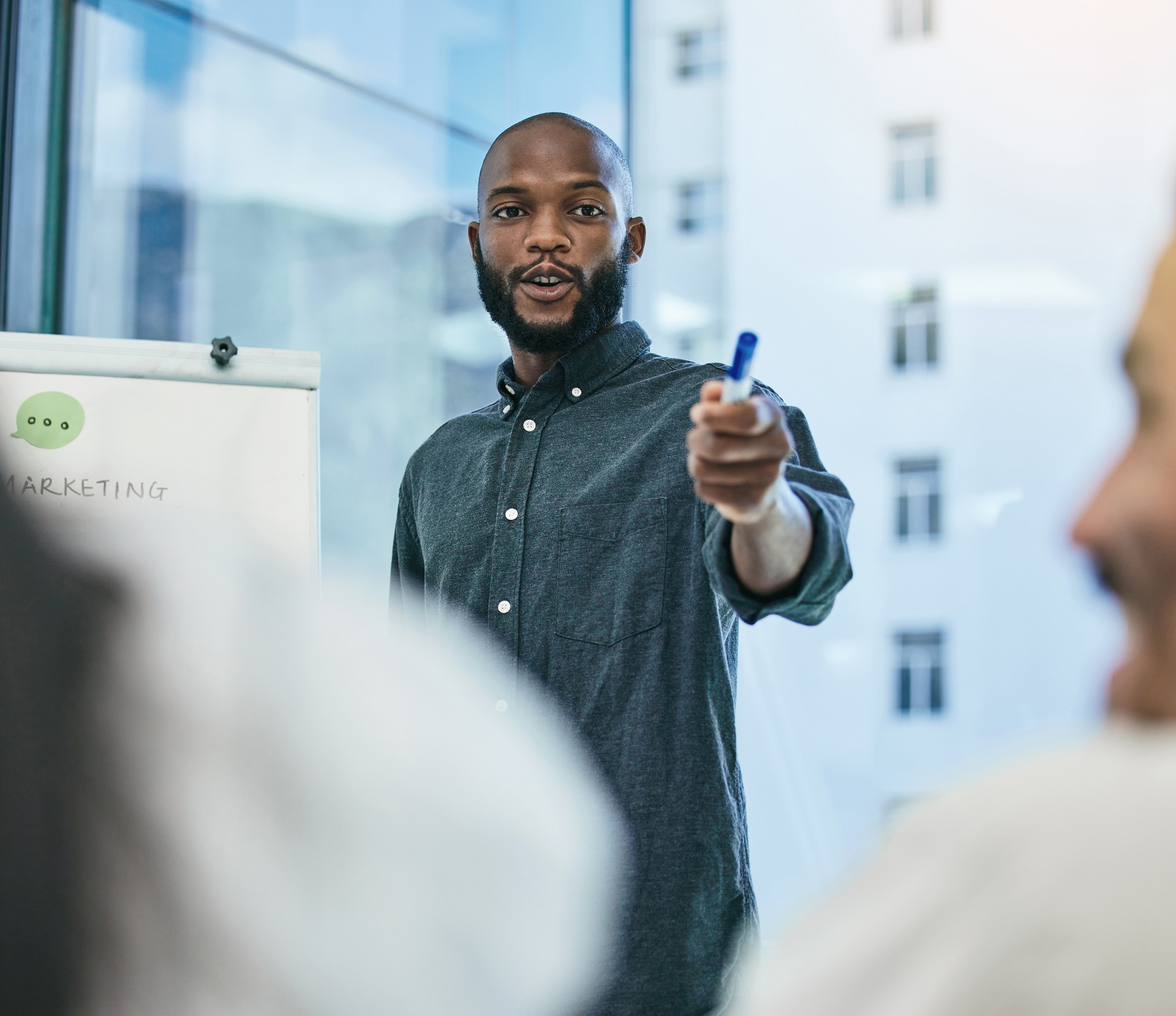 Shot of a businessman giving a presentation during a business meeting