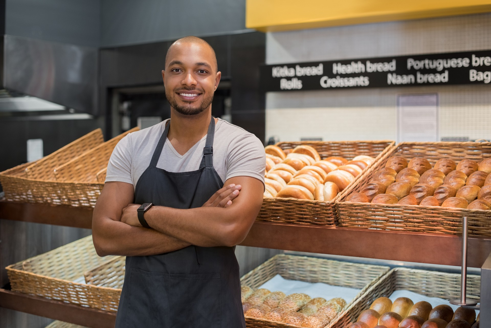 Happy african baker man