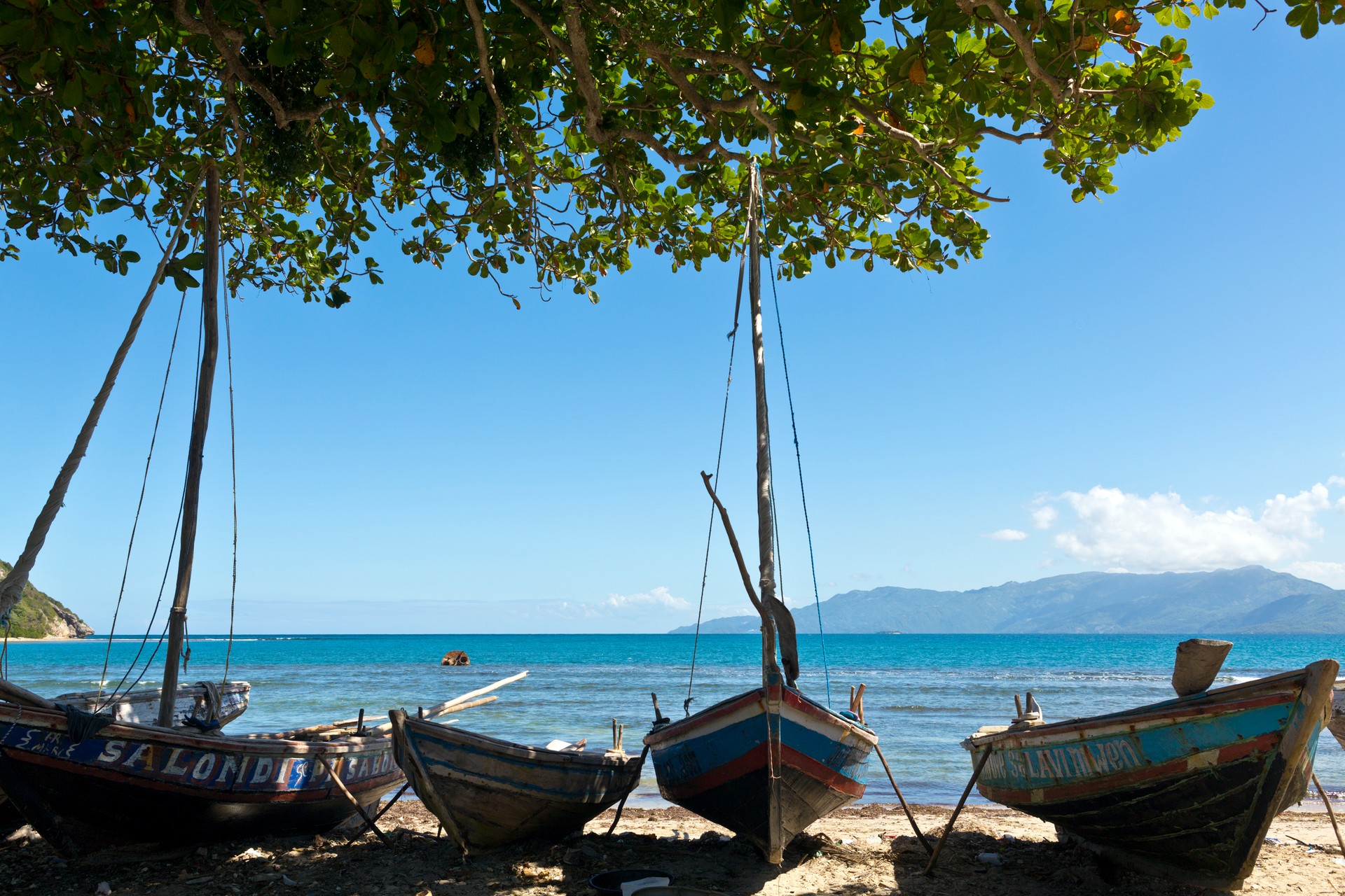 Haiti, Nord, Limbe, fishing boats.